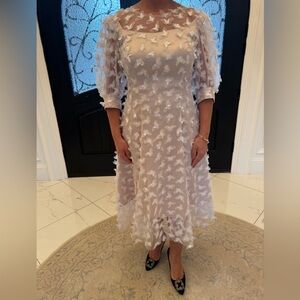 Nude and white 3D butterfly custom dress